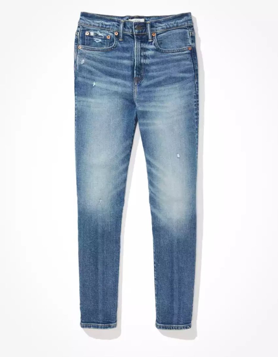 Jean American Eagle AE77 Mom Lavage Femme | JUS-63420427